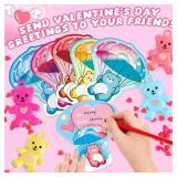 5 BOXES! Valentines Day Gifts for Kids: 24Pcs Parachute Toys Cute Bear Hand Throwing Toys with Gift Cards, Outdoor Flying Toys for Girls Boys Ages 3-12 Valentines Party Favors Classroom School Exchang