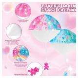 5 BOXES! Valentines Day Gifts for Kids: 24Pcs Parachute Toys Cute Bear Hand Throwing Toys with Gift Cards, Outdoor Flying Toys for Girls Boys Ages 3-12 Valentines Party Favors Classroom School Exchang