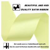 TWO ROLLS - 1-1/2 Inch 30 Yards Rice Yellow Solid Satin Ribbon for Gift Wrapping,Craft Floral Bouquets,Wedding Party,Timeless Flower,Decoration Floral Hair,Balloons