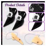 Halloween Witch Cosplay Party Costume Accessories Set Witch Hat Hair Wig Shoe Covers Nose Chin for Adult