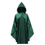 Adult Medieval Renaissance Hooded Cloak Women Men Short Steampunk Goth Cape with Hood Irregular Green Ponchos Halloween Witch Cosplay Costume 35.4IN