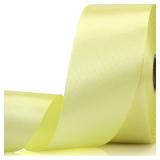 1-1/2 Inch 30 Yards Rice Yellow Solid Satin Ribbon for Gift Wrapping,Craft Floral Bouquets,Wedding Party,Timeless Flower,Decoration Floral Hair,Balloons