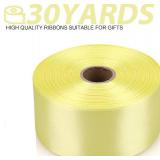 1-1/2 Inch 30 Yards Rice Yellow Solid Satin Ribbon for Gift Wrapping,Craft Floral Bouquets,Wedding Party,Timeless Flower,Decoration Floral Hair,Balloons