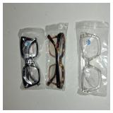 MMOWW Oversized Reading Glasses for Women 3 Pairs Oprah Style Blue Light Blocking Computer Readers +1.0