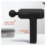 Sharper Image Deep Tissue Percussion Massage Gun, Powerboost MAX Rechargeable Handheld Massager, 7 Adjustable Speeds, 6 Attachment Heads & Carrying Case, Full Body Muscle Pain Relief, Black