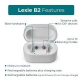 Lexie B2 OTC Hearing Aids Powered by Bose - Rechargeable Self-fitting OTC Hearing Aids for Adults and Seniors| High-Quality Audio (Light Gray)