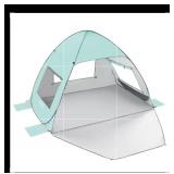 TOBTOS UPF 50+ Pop Up Beach Tent, Beach Umbrella, Automatic Sun Shelter 2-3 People UV Protection Portable Sunshade, Easy Set Up Baby Canopy Cabana, Lightweight with Carry Bag (Mint Green)