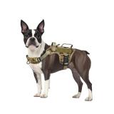 Small Dog Harness, Heavy Duty Tactical No Pull Dog Harness, No Choke, Easy On and Off Pet Vest with Molle System, Adjustable Reflective Dog Vest with Breathable Padded for Walking Hiking Training - Re