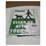 Mr. Pen- No Dog Poop Signs for Yard, 12 x 9", Double Sided Clean Up After Your Dog Signs with H-Stake Stand, Waterproof and Easy to Install - Retail: $6"