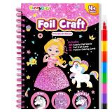 Foil Art Crafts for Kids Ages 4-8: Easter Basket Stuffers Essentials for Kids 2026, Easter Gifts for Girls, Crafts Supplies, Party Favors, Creative Toys for Girls 4 5 6 7 8 Years Old(Princess) - Retai
