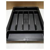 Extra Large Expandable Silverware Organizer, BPA-Free Food-Safe Cutlery Flatware Organizer, Kitchen Utensil Drawer Organizer, Adjustable Silverware Holder for Spoons Forks Knives, Black - Retail: $6