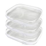 3PCS Clear Hard Plastic Zipper Case, Double Zippers Hard Pouch, Portable Travel Organizer Bin Clear Makeup Bag for Toy Storage, Snack Bag, Cosmetics, Pencil Case, Diaper Bag, Toiletry Bag (3PCS-M) - R