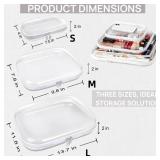 3PCS Clear Hard Plastic Zipper Case, Double Zippers Hard Pouch, Portable Travel Organizer Bin Clear Makeup Bag for Toy Storage, Snack Bag, Cosmetics, Pencil Case, Diaper Bag, Toiletry Bag (3PCS-M) - R