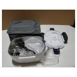 Electric Lunch Box Food Heater - 80W Fast Heating, 1.5L Heated Lunch Box Leak-Proof 304 Stainless Steel Portable Food Warmer, (12V/24V Car/Truck & 110V Home), Ideal for Work/Travel - Retail: $21