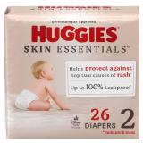 Huggies Size 2 Diapers, Skin Essentials Baby Diapers, Size 2 (12-18 lbs), 26 Count, Packaging May Vary - Retail: $11