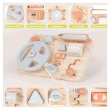 Montessori Busy Board for Toddlers - Wooden Montessori Toys, Aesthetic Sensory Activity for Fine Motor Skills, Travel Busy Board Educational Sensory Toys for Boys and Girls - Retail: $20