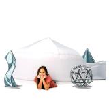 The Original Patented AirFort - Build A Fort in 30 Seconds, Inflatable Fort for Kids, Play Tent for 3-14 Years, A Playhouse Where Imagination Runs Wild, Fan not Included (Mod About Gray) - Retail: $14