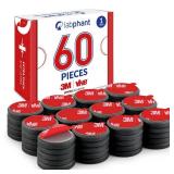 Ceramic Magnets with Adhesive Backing, 60 Pieces Disk Magnets 1 inch x 5/32 inch Thickness 25 x 4 mm with 3M VHB Adhesive Peel & Stick for DIY, Art Projects or whiteboards & Fridge Organization - Reta