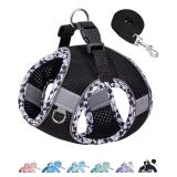 Petank Medium Dog Harness (Black) - Jacquard Fabric, Velcro - Easy Walk Harness for Training, Running, Walking - Reflective Strip - Size M - Dogs of Various Breeds & Sizes - Retail: $10