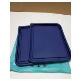 6 Cup Rectangle Silicone Storage Cover Lids Replacement for Pyrex 7211-PC Glass Bowls, Container not Included (Navy Blue) - Retail: $17