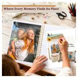 8.5x11 Inch Scrapbook Photo Album, Linen Cover DIY Scrapbooks with 10 Sheets Plastic Sleeves 20 Pages Memory Book for Wedding Birthday Baby Travel (Pink) - Retail: $10