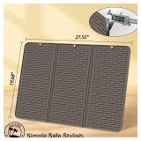 Stove Top Cover for Electric Stove - Foldable Glass Top Stove Cover Protector, Ceramic Flat Top Stove Cover, Induction Cooktop Protector, Oven Cover, 28 x 20" Dish Drying Mat (Coffee) "