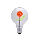 Peony Decorative Light Bulb - Edison Light Bulb, Antique Vintage Style Light, G80 Size, E26 Base, Non-Dimmable (3w/110v)