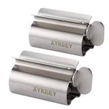 Set of 2 Toothpaste Squeezer Rollers, Metal Toothpaste Tube Wringer Seat Holder Stand (Stainless Steel) - Retail: $10