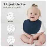 8-Pack Baby Muslin Bibs, Soft Cotton Drool Bibs for Boys Girls, Adjustable and Absorbent Newborn Bib Set for Feeding and Drooling - Retail: $16