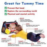 Tummy Time Baby Mirror Infant Toys Newborn 0 3 Months Brain Development with Crinkle Cloth Book Teether Black and White High Contrast Baby Toys 2 4 5 0-6 Month Boys Girls Sensory Activity Shower Gifts