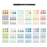 Mr. Pen- Color Coding Labels with Pen, Assorted Colors, 3 Sizes, Dot & Circle Stickers, - Retail: $4