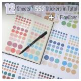 Mr. Pen- Color Coding Labels with Pen, Assorted Colors, 3 Sizes, Dot & Circle Stickers, - Retail: $4