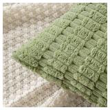 Pack of 2 Spring Corduroy Decorative Throw Pillow Covers 18x18 Inch Soft Boho Striped Pillow Covers Modern Farmhouse Home Decor for Summer Sofa Living Room Couch Bed Sage Green - Retail: $15