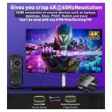 HDMI to DisplayPort Adapter 4K 60Hz, HDMI Souce to Display Port Monitor Converter, HD Male Compatible with Laptops, Graphics Cards, PS5, AMD,NVIDIA-1 Pack - Retail: $19