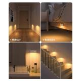 Motion Sensor Night Light, Rechargeable Stair Lights Indoor, Warm White Motion Sensor Light Indoor, Battery Operated Night Light for Hallway, Stairway, Bathroom, Bedroom, Kitchen, 3 Pack - Retail: $16