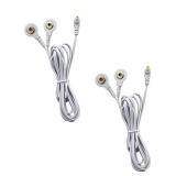 Durable TENS Lead Wires 2.35mm Shielded Plug TENS to 3.5mm Snap Electrode Wires for TENS Unit, VOVOU Standard Electrodes Wire Replacement for TENS EMS Massager Electric Muscle Stimulator(2 Packs) - Re