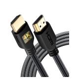 PowerBear 4K HDMI Cable 10 ft | High Speed Hdmi Cables, Braided Nylon & Gold Connectors, 4K @ 60Hz, Ultra HD, 2K, 1080P, ARC & CL3 Rated | for Laptop, Monitor, PS5, PS4, Xbox One, Fire TV, & More - Re