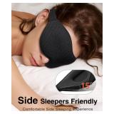 Sleep Mask for Side Sleeper, Eye Mask for Sleeping Women Men, 3D Contoured Cup No Eye Pressure 100% Light Blocking Sleeping Mask with Adjustable Strap Night Blindfold Flight, Travel, Nap, Black - Reta