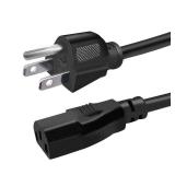 6Ft Universal AC Power Cord 3 Prong 10A 250V 18AWG Replacement Cable for Computer TV Monitor PC Laptop Printer M-I-037-1.8M - Retail: $10