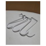 Mars-Rock Over The Door Metal Hooks with Plastic Coating 5.5 Fit 0.5" to 2" Wide Door 4 Pcs Heavy Duty Single Towel Robe Rack Wreath Bathroom Shower Hanger Shoe Organizer Ironing Board Short White - R