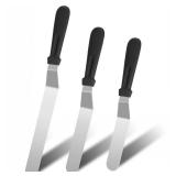 2 PCS Icing Spatulas, Offset Spatula, Stainless Steel Cake Decorating Spatulas Set /8/10 inch Professional Angled Cake Spatula Plastic Frosting Handle for Home, Kitchen or Bakery - Retail: $7