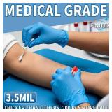 Blue Disposable Nitrile Exam Gloves - 200 PCS/BOX 3.5mil Rubber Powder-Free Latex-Free Medical Examination Home Cleaning Food Gloves, MEDIUM - Retail: $16