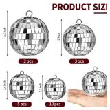 20 Pcs Disco Balls, 4 Sizes Mini Mirror Ball Decorations Silver Hanging Ornaments with Rope for 70s Disco Theme Wedding Birthday Party Dance Music Prom Props - Retail: $10