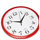 Red Wall Clock Silent Non Ticking - 10 Inch Quality Quartz Battery Operated Round Easy to Read Home/Kitchen/Office/Classroom/School Clocks, Vintage Retro Red Frame Black Numbers - Retail: $15