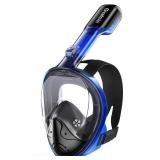 Full Face Snorkel Mask, Snorkeling Gear for Adults with Latest Dry Top Breathing System and Detachable Camera Mount, Foldable Snorkel Mask Adult, Snorkels Anti-Fog & Anti-Leak - Retail: $28