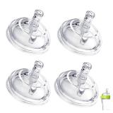 Sippy Straw Nipples for Comotomo Baby Bottles, Transition Straw Sippy Cup 100% Food Grade Silicone Soft Nipple, 8m+, Pack of 2