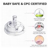 Sippy Straw Nipples for Comotomo Baby Bottles, Transition Straw Sippy Cup 100% Food Grade Silicone Soft Nipple, 8m+, Pack of 2