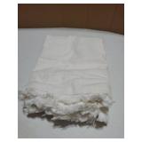 Decorative Throw Pillow Covers Neutral Linen Fringe Throw Pillows Set of 2 White Boho Farmhouse Cushion Covers with Tassels for Couch Sofa Bed Living Room Spring Home Decor 20x20 Inch - Retail: $29