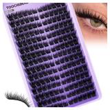 Spikes Lash Clusters Wispy Eyelash Clusters 9-16mm Natural Lashes Extension DIY Manga Cluster Lashes Left&Right Cat Eyelashes Individuals Spiky Eyelashes Extension by TOOCHUNAG - Retail: $8
