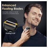 Electric Razor for Men, Foil Shaver and Beard Trimmer for Dry and Wet, Battery LED Display USB-C Fast Charge, IPX7 Waterproof Portable Travel Shaver (Charcoal Black) - Retail: $36